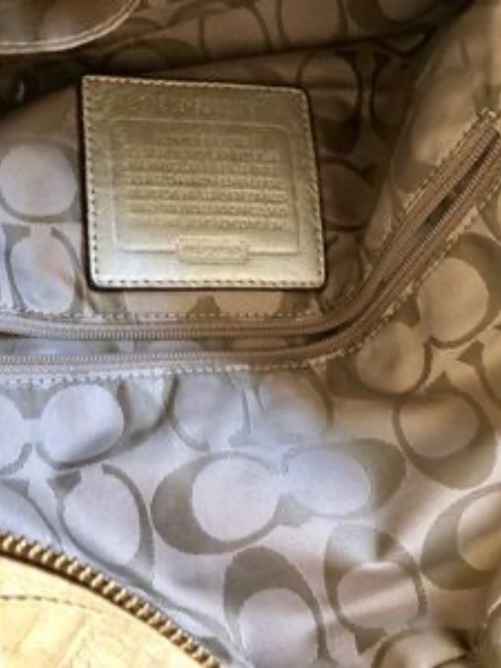 Coach Courtney Metallic Gold Soho Dome Large Satchel Shoulder Bag - Picture 11 of 13